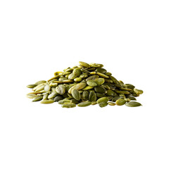 Heap of Shelled Green Pumpkin Seeds on Black Background