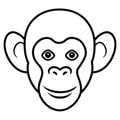 A black and white drawing of a monkey