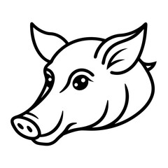 vector illustration of a pig