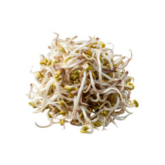 Fresh Mung Bean Sprouts, Close-up Studio Shot on Black Background