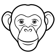 A black and white drawing of a monkey
