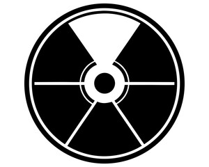 Obraz premium Radiation hazard warning symbol danger sign silhouette vector illustration