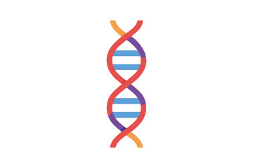 Colorful DNA Double Helix Icon Isolated on White Background