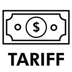Tariff Dollar Paper Vector Outline Silhouette