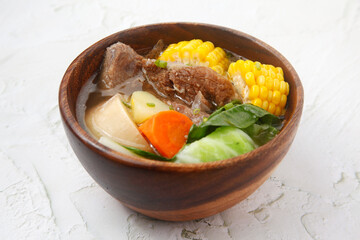 Freshly cooked Filipino food called Beef Bulalo.