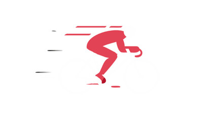 Fast moving cyclist silhouette vector design for sports fitness and recreation related graphic projects design