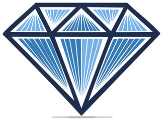 Elegant Blue Diamond Jewel Graphic Icon Representing Luxury and Brilliance