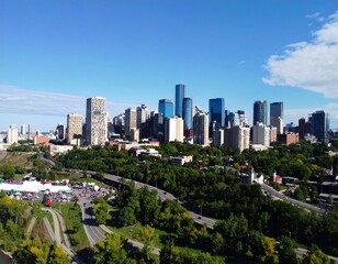 Obraz premium Cityscape panorama, urban view