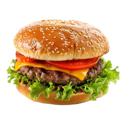 Classic cheeseburger, top view