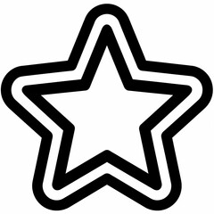 A graphic of a star with rounded edges and a double black outline design
