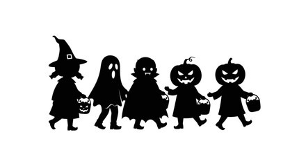 Halloween Kids Parade Silhouette