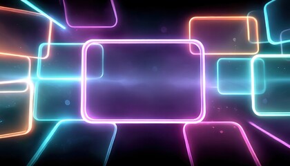 Abstract neon rectangle shapes