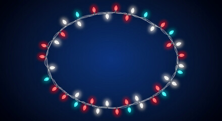 Festive Holiday String Light Frame Decoration Background Fast Christmas Decoration