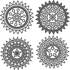 Vintage ornate vector floral design elements for seamless lace decoration pattern set