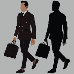silhouette of a man with luggage
