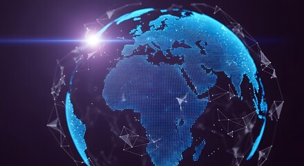 3D Earth graphic symbolizing global trade, vector illustration