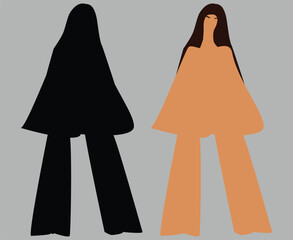 vector silhouettes of women