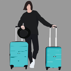 business woman with suitcase