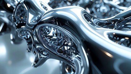 Chrome lattice weaves futuristic dimension