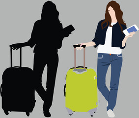 woman with luggage