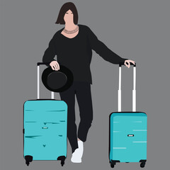 business woman with suitcase