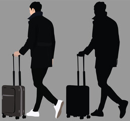 silhouette of a businessman with a suitcase