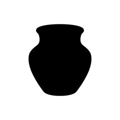 Clay pot silhouette vector flat illustration design. 