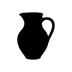 Clay pitcher silhouette vector flat illustration design. 