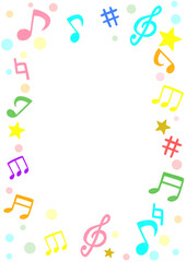 かわいい音符のカラフルイラスト