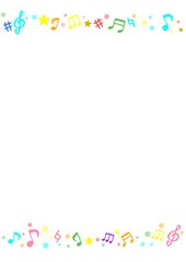 かわいい音符のカラフルイラスト