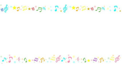 かわいい音符のカラフルイラスト