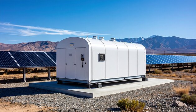 solarfield with battery storage container