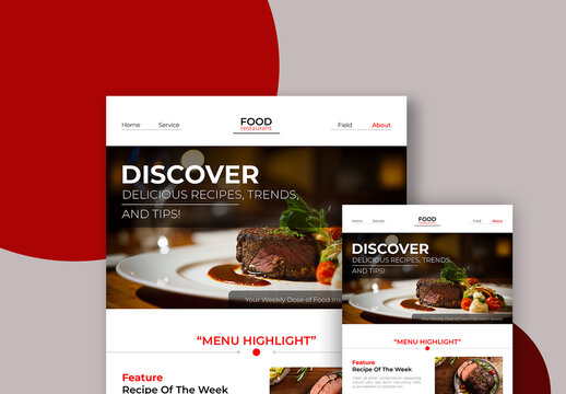 Modern Food Email Newsletter Template for Restaurants