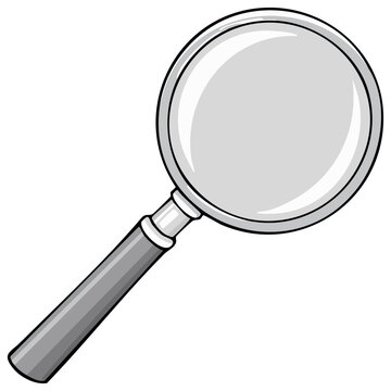 recommend clip art: Magnifying glass vector icon, lens tool illustration, search instrument drawing