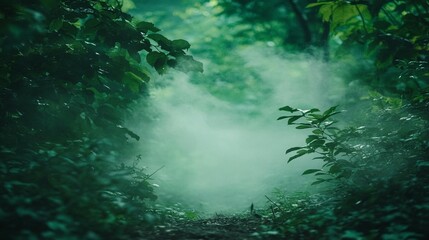 Obraz premium Misty Forest Path