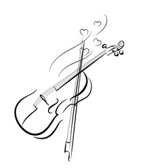The Sketch of a classical variety violin.
