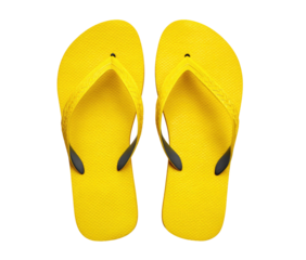 Pair of bright yellow flip-flops