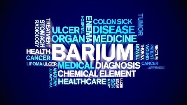 Barium animated word cloud-text design animation tag kinetic typography seamless loop.
