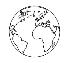Isometric Globe Line Art