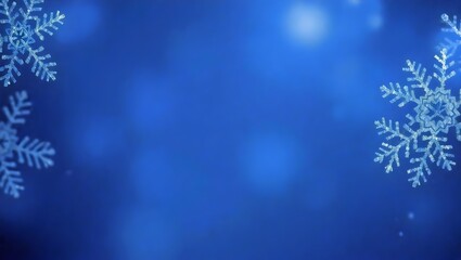 4K Minimal Winter Snowflake Background with Soft Frosty Textures and Clean White Copy Space Center