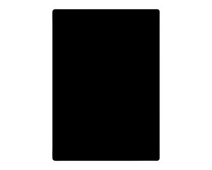 Abstract black rectangle with rounded corners against a white background minimalist presentation