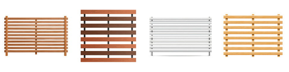 Wooden Fence Panels: Assorted Styles and Colors
