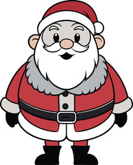 cartoon santa claus vector icon illustration design for christmas, december, winter and holiday
