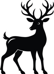 Minimal Reindeer Antler Vector Illustration – Modern Reindeer or Deer for Holiday, Christmas and Nature Themes