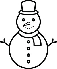 snowman with a scarf and snowman vector.
