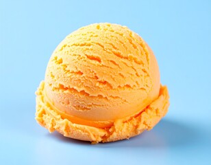 Close-up of a scoop of orange ice cream