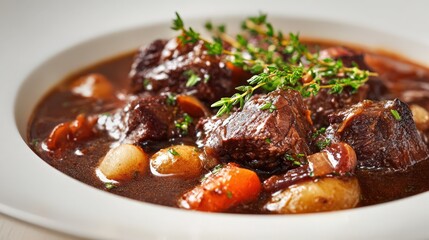 Modern reinterpretation of beef bourguignon