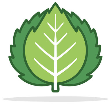 green leaf simple style clip art preview