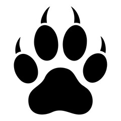 Obraz premium Vector Illustration of two black bear paw prints on transparent background
