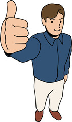 man showing thumbs up